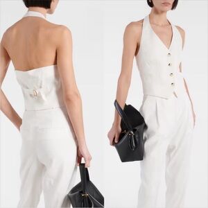 NWT! Veronica Beard Women’s 14 Arabella Halter Neck Linen Blend Vest CP25